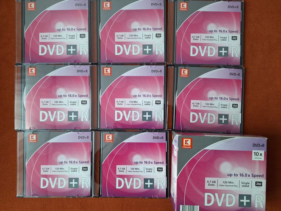 DVD+R, 16x, 4.7GB, 120 Min, Single sided, 8 buc
