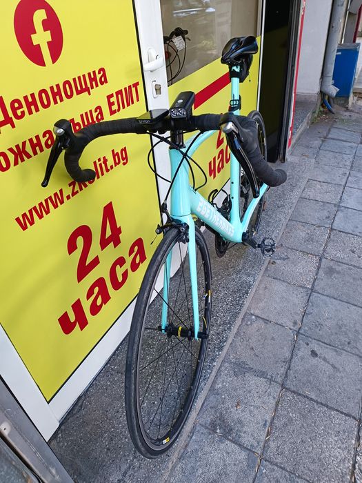 Шосеен велосипед - карбон, Shimano 105, Mavic + GPS