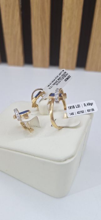 Set Cercei /Inel Aur 14 k 5,45Gr/3,48Gr #42794/#42793
