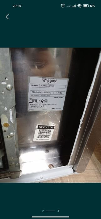 Hota decorativa Whirlpool 60cm AKR 558/2 IX,Semineu,incorporabila