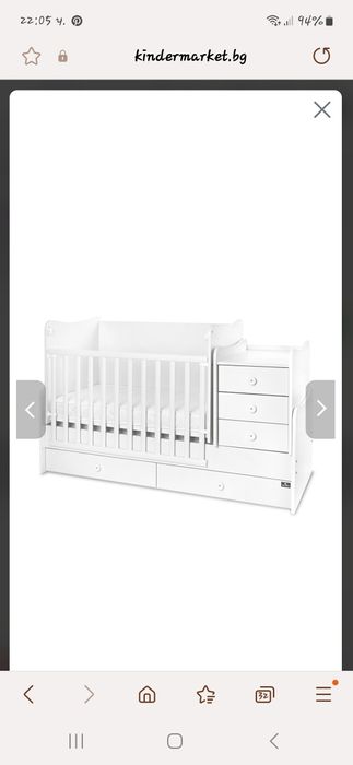 Легло Lorelli - Maxi Plus, 3Box, 70 x 160 cm, Бяло