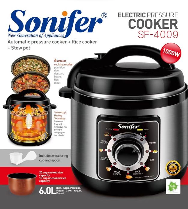 Электрическая скороварка, рисоварка, мультиварка 6л Sonifer SF-4009