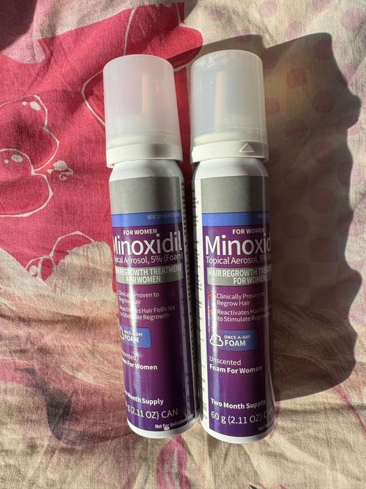 Set 2 Flacoane Minoxidil 5% Spumă pentru Femei (Foam Unscented) - Noi / Tratament 4 Luni