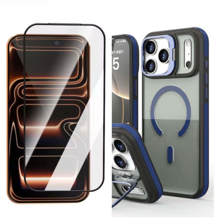 IPHONE 17 17 AIR 17 PRO 17 PRO MAX - Husa Magsafe Stand + Folie Sticla