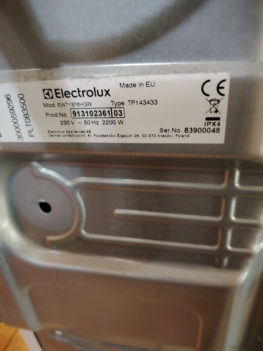 Electrolux EWT1376-GW defecta