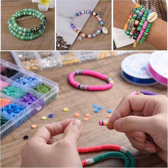 Set creativ cu mărgele lut 6mm, 24 culori, DIY copii, Livrare Gratuita