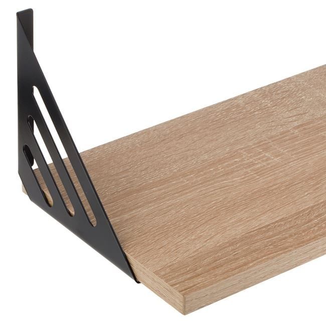 Рафт дъб сонома-60x20x1.5 см./стенен рафт с метални елементи