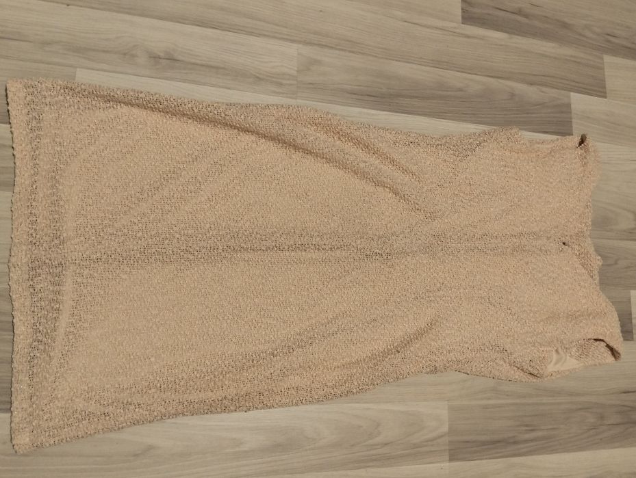 Rochie bej tricotată, mărimea 46