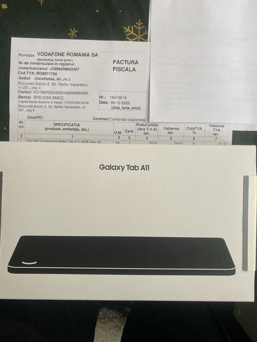 Tableta Samsung Galaxy Tab A11 64GB Gray 4G,sigilată