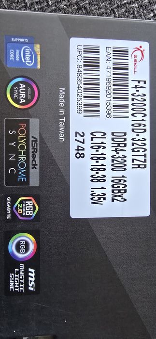 RAM Memorie Gskill Trident Z RGB Kit 32gb 2x 16gb DDr4 3200Mhz Cl16 Nou Sigilat
