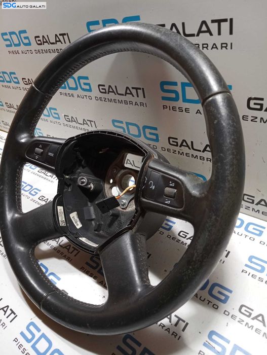 Volan Piele 4 Spite cu Comenzi FARA Airbag Audi A4 B8 2008 - 2015 Cod 8R0419091 0060003096 [M5097]