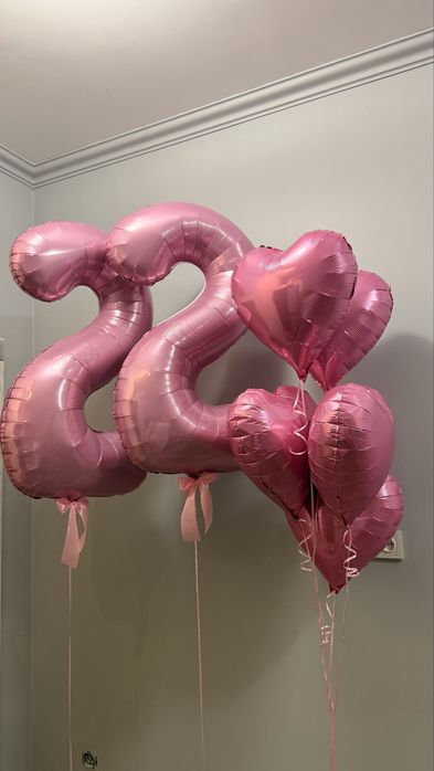 Шары цифра и сердечки