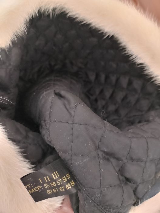 Шапка, норковая, белая