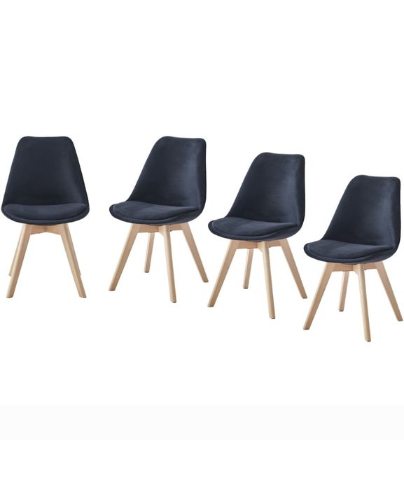 Set 4 scaune bucatarie NOI lemn masiv catifea
