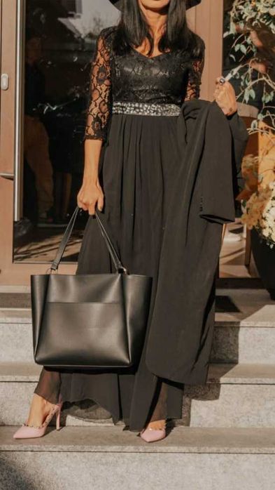 Rochie ocazie neagră lungă
