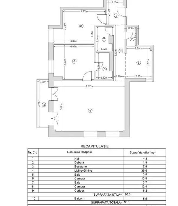Apartament 3 Camere, 2 Bai, Balcon, in elegantul Cartier Armenesc