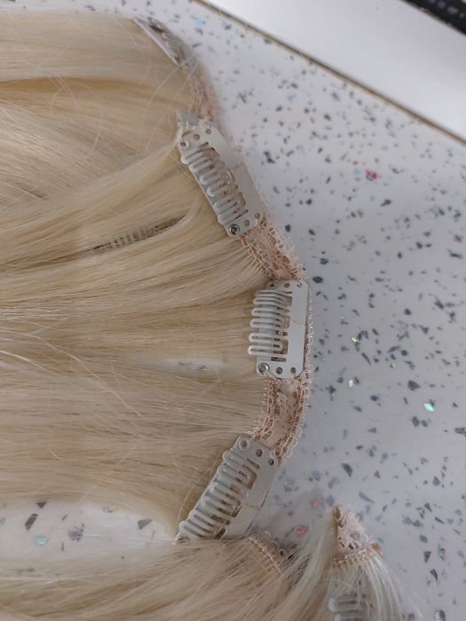 Коса екстеншън Синтетична руса треса с щипки