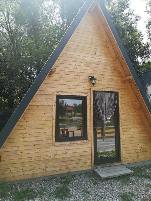 Cabana stil A-Frame, Case, Foisoare si Terase din structura de lemn la comanda