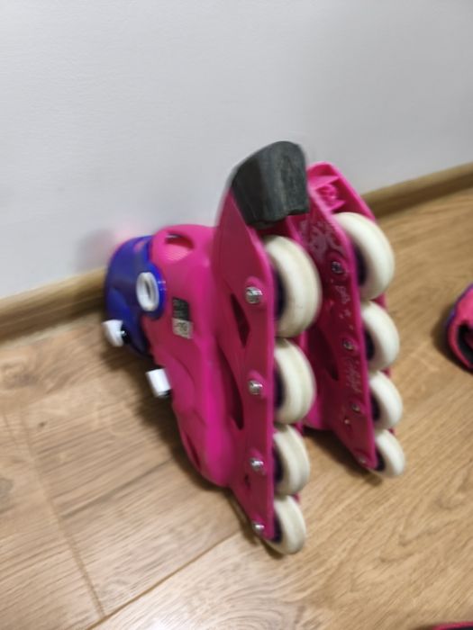 Детски Ролери Play 3, розово/лилаво + Протектори и каска от Decathlon