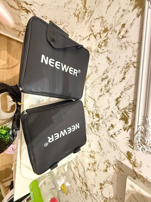 Set studio iluminare neweer 660 2 lampi 40W, s, difuzoare, negru