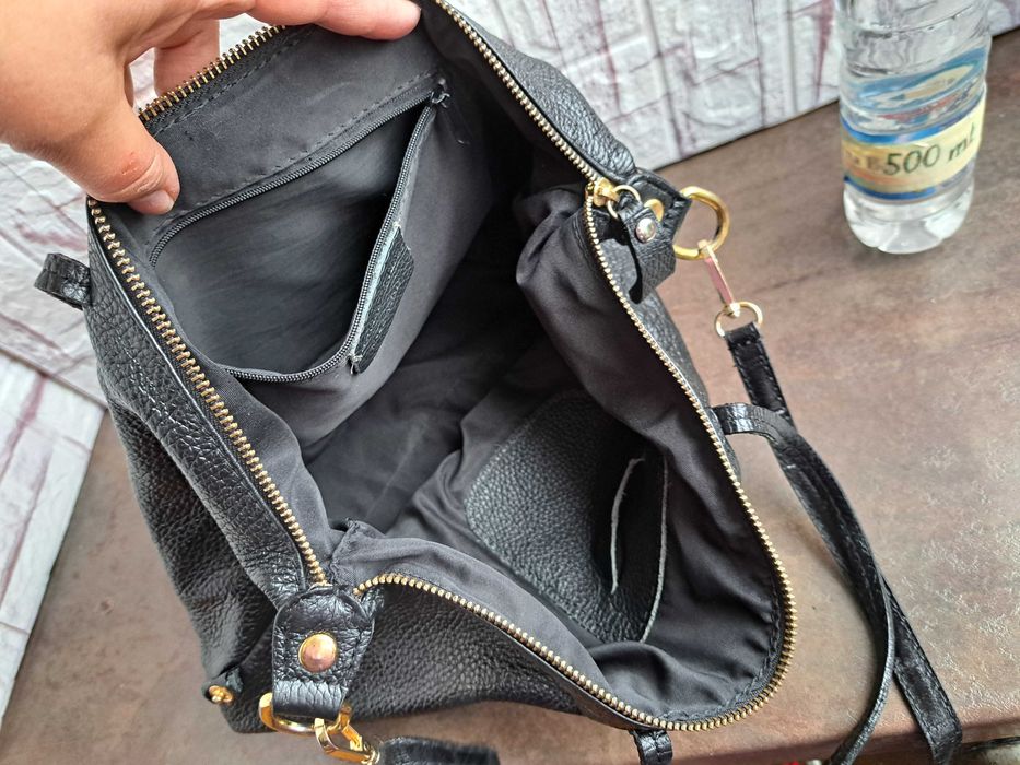 дамска чанта,малка черна чанта/естествена кожа