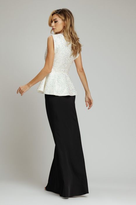 Vestă/Top paiete Concept a Trois, scurtă, cambrată, cu șiret în talie