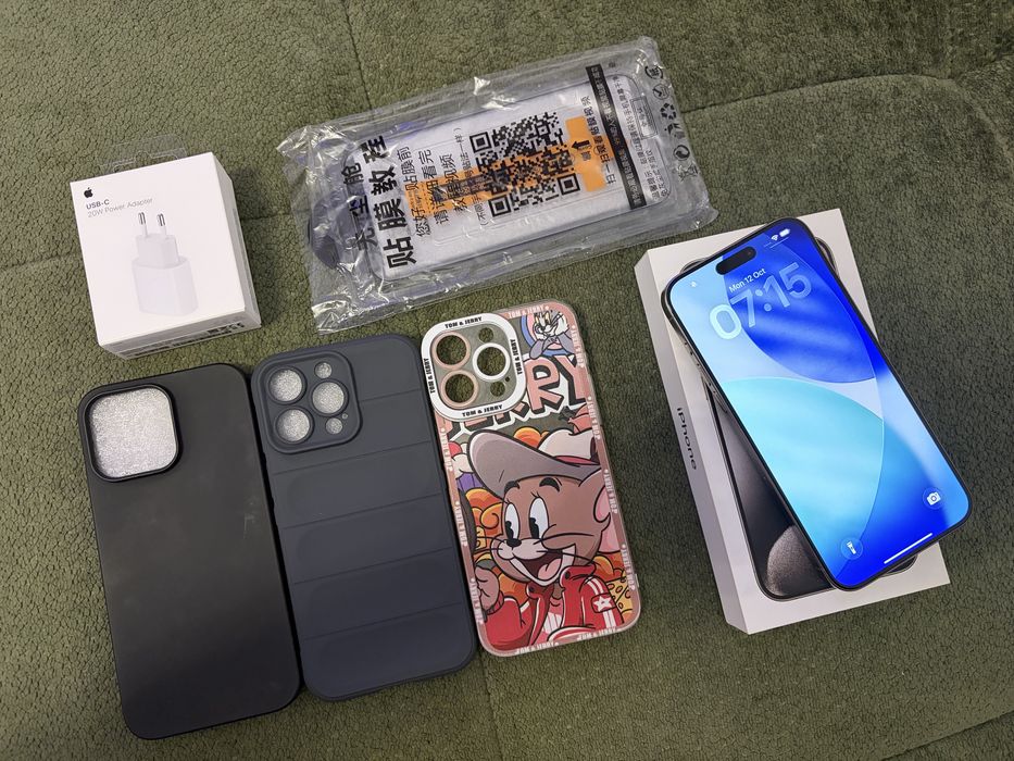 IPHONE 15 PRO MAX 256 GB - Natural Titanium - FULL BOX  - Stare Impecabila !