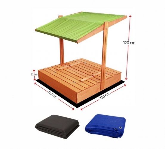 Детски пясъчник с пейки и капак