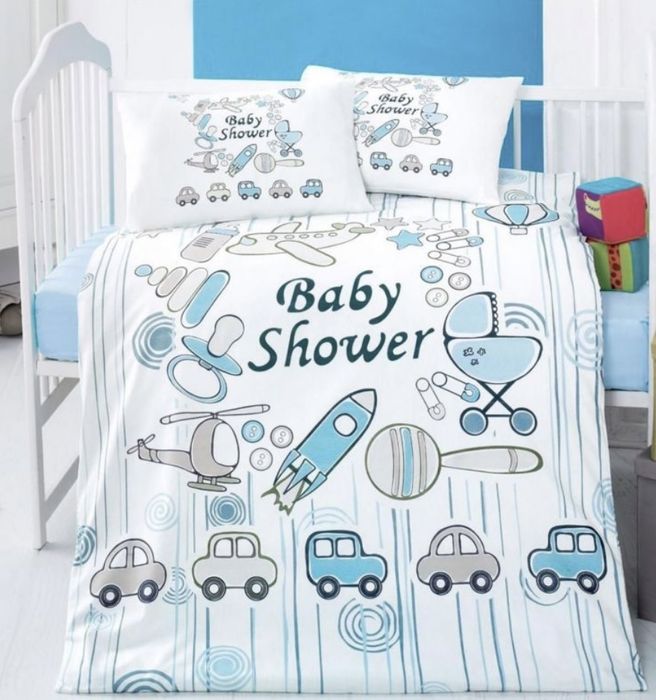 Lenjerie de pat pentru copii din 3 piese Chipolino - Rachetă