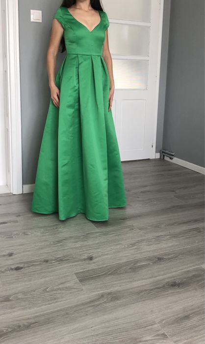 Rochie NOUA de gala/eleganta lunga verde, cu buZunare ,foarte frumoasa