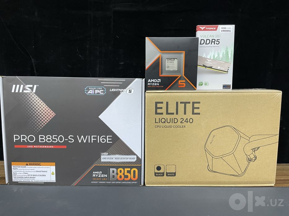 Новый Комплект AM5: R5 9600X / MSI B850 WIFI / DDR5 32GB / CBO 240mm