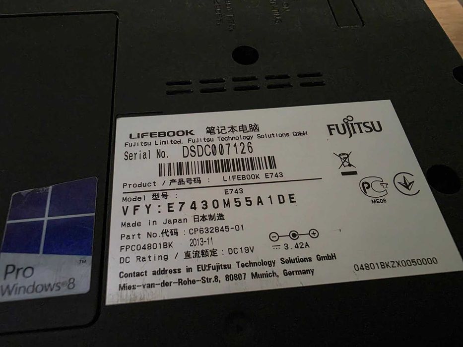Fujitsu Lifebook E743 Core i5-3230M  2.60GHz