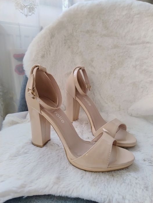 Pantofi cu toc lac înălțime 10 cm Marime 37