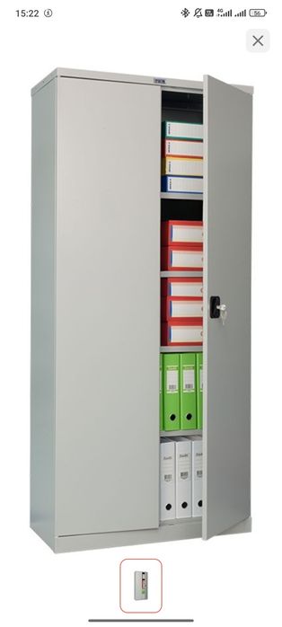 Шкаф архивный Практик СВ-12, 40x85x186 см, серый