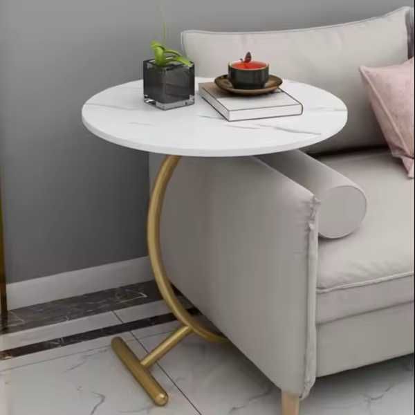 Masa / Masuta rotunda pentru cafea, efect marmura