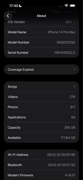 Iphone 14 Pro Max 256GB Deep purple.