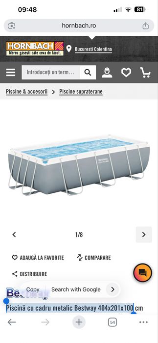 Piscină cu cadru metalic Bestway 404x201x100