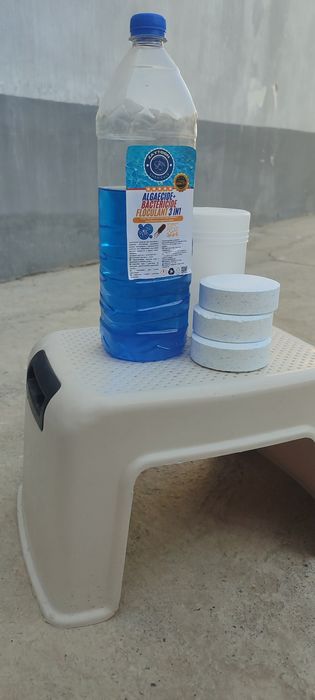 Каркасный бассейн Intex (бонус химоя пленка, хлор, табуретка))