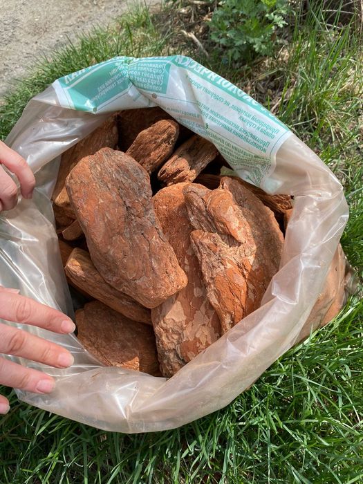 Мульча из коры сосны,лиственницы, щепа