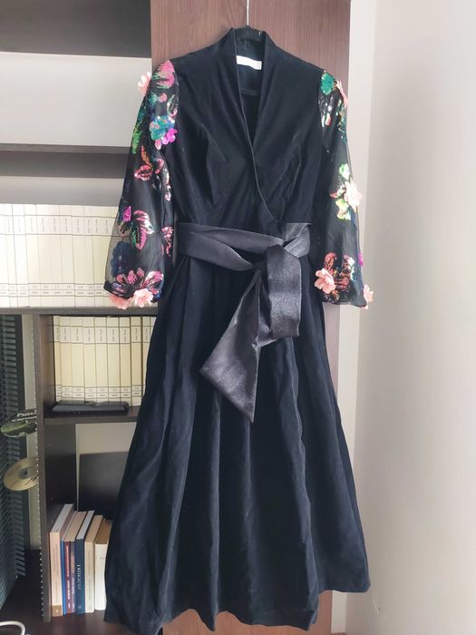 Rochie neagra catifea mărime 36
