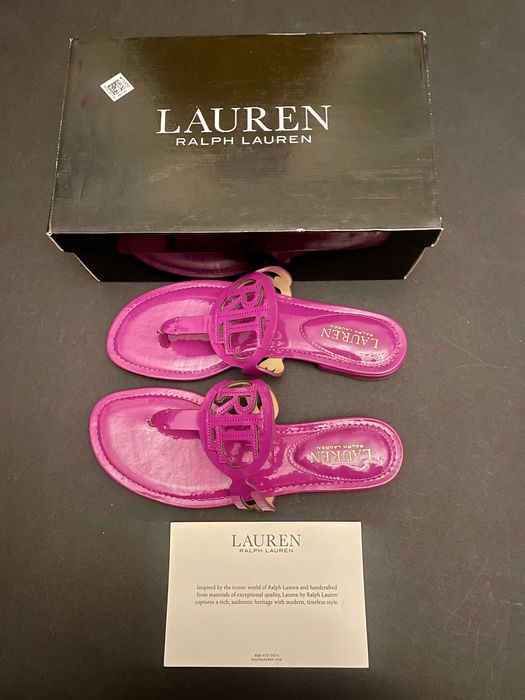Sandale Ralph Lauren piele naturala lac roz fucsia 8.5 / 39 de dama