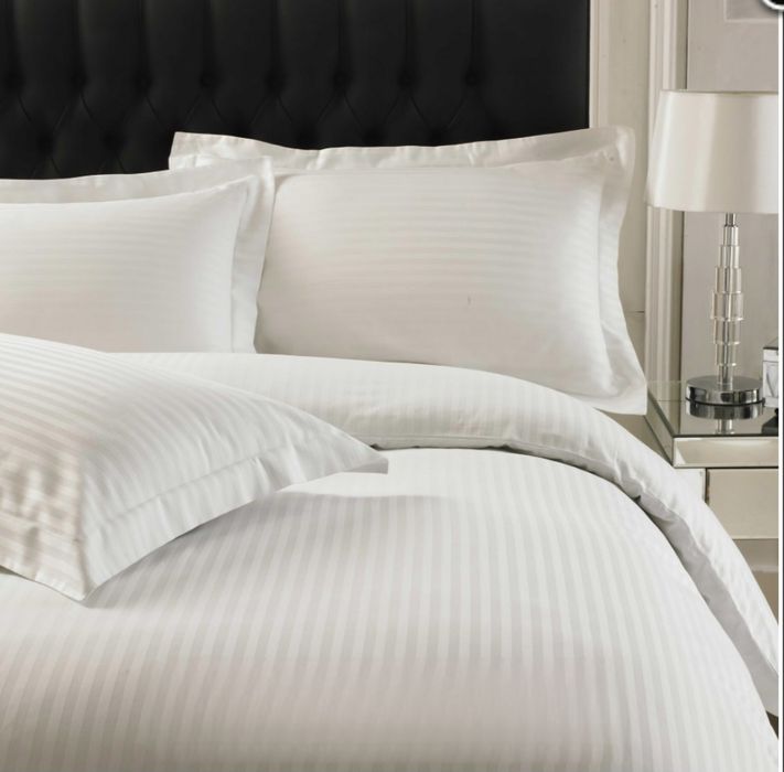 Спални комплекти 4 части  от памучен сатен райе от мсмпердета.бг