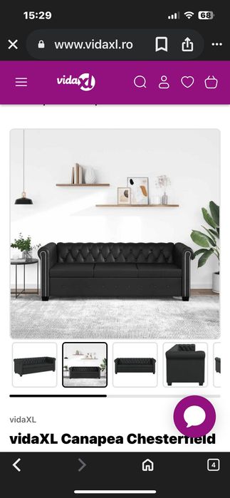 Canapea Chesterfield cu 3 locuri