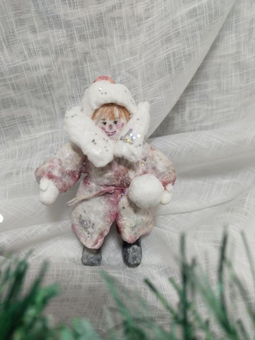 Ёлочные игрушки из ваты.