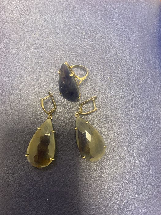 Серебрянный набор с натуральным камнем