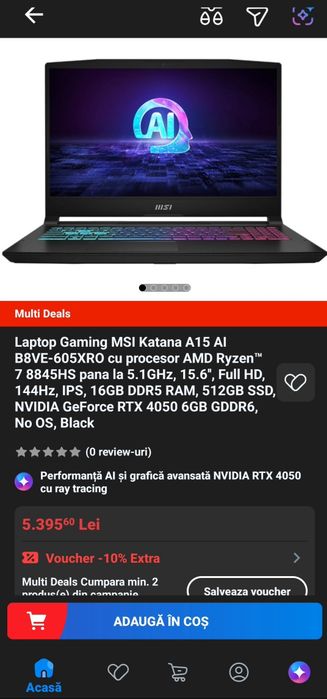 Vand Laptop Gaming MSI 15.6