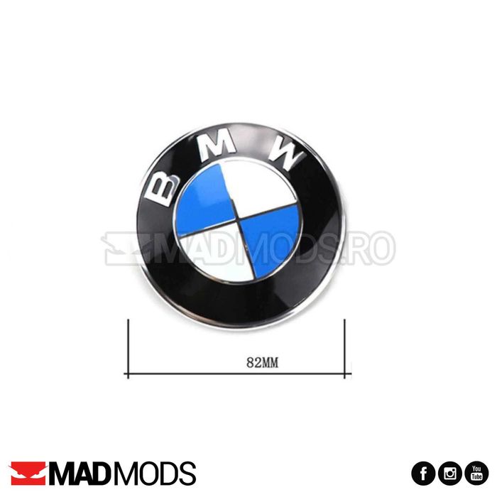 Emblema BMW 82 / 74 / 45mm capota portbagaj seria 1 2 3 4 5 6 7 8 X i