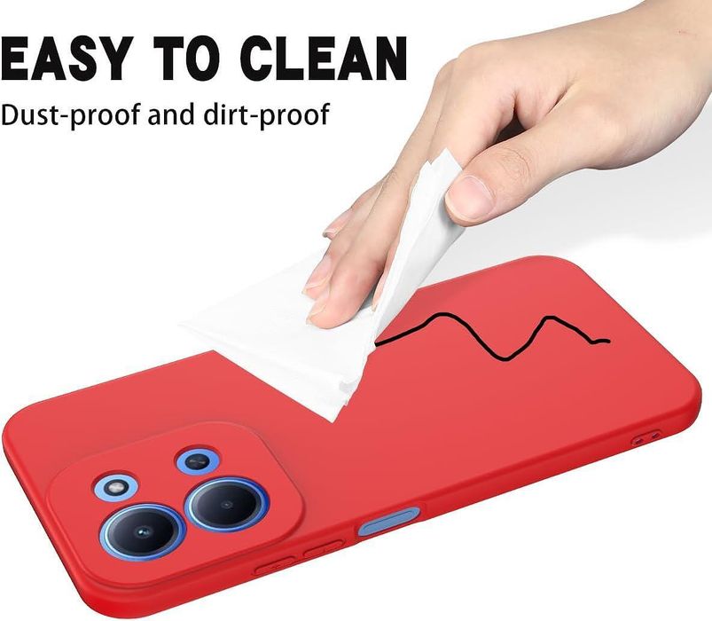 Матов силиконов кейс за xiaomi redmi 15c - червен