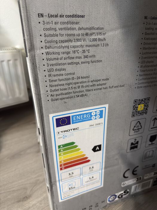 Aer conditionat portabil Trotec PAC 3500S