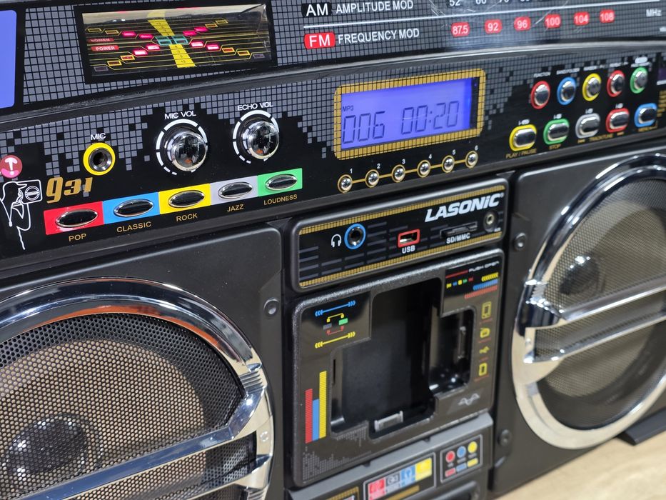 Boombox LASONIC i-931, retro , stick, usb, radio, ipod dock ,aux in